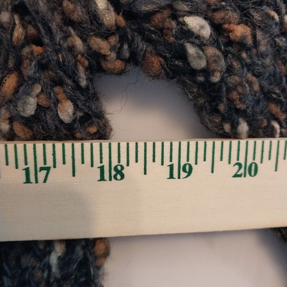 Leo & Nicole Chunky Bouclé Knit Cardigan Sweater Size L Wool Blend One Button - Picture 3 of 8